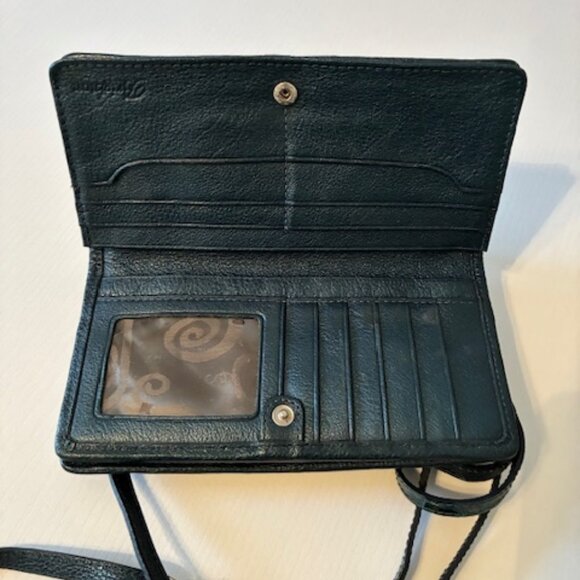 Brighton crossbody wallet purse patent leather dark green. - Picture 5 of 7